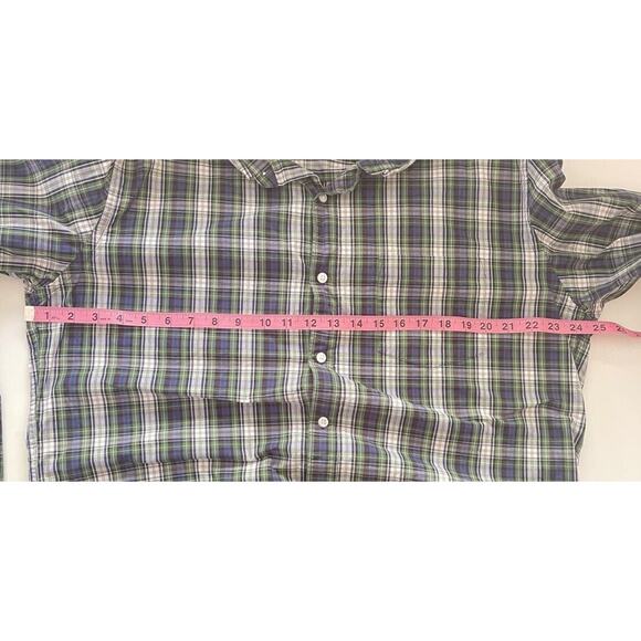 Hawker Rye Button Down Shirt Men's Size XXL Blue Green Plaid Slim Fit Casual - Picture 8 of 9